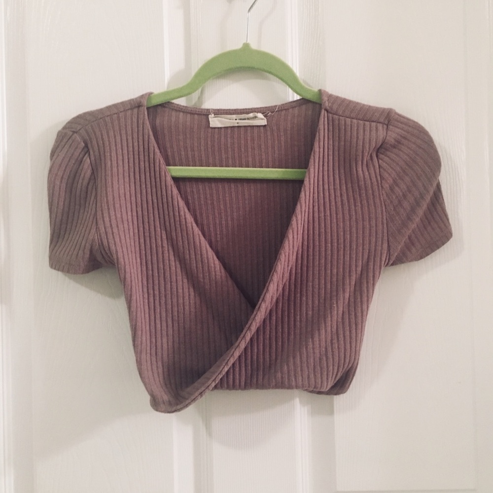 Ribbed Soft Taupe Crop Top